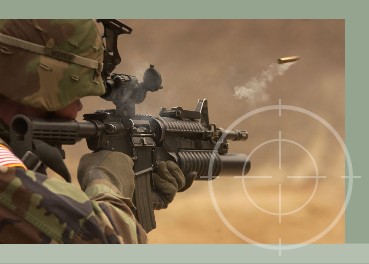 United States Army firing an M4A1 with M203 attachment. M4A1 with M203 attachment will fit in a Combat Weapons Rack without removing the scope on the M4. and meets OPNAVISNT 5530.13
