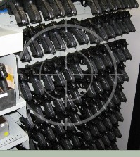 9mm pistol storage pegs inside Combat Weapon Rack